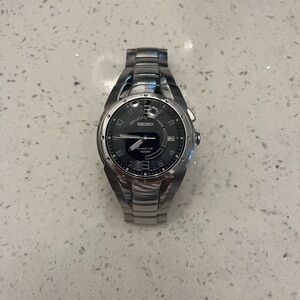 SEIKO Kinetic Blue Black Dial Men’s Indicator Watch | SKA237 40MM 5M62-0AR0